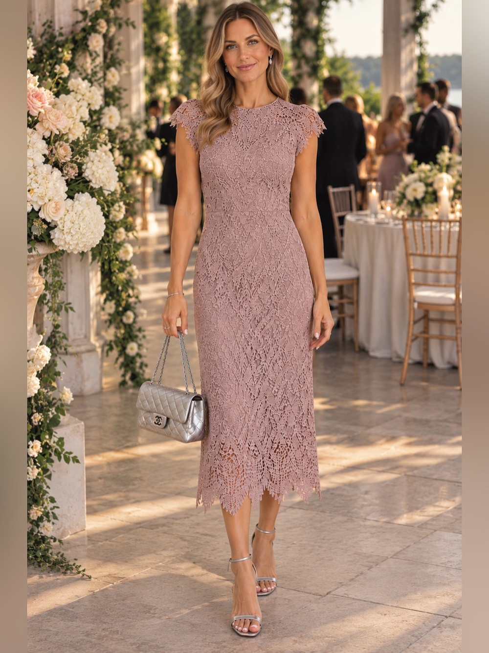 Mignon Mauve Lace Dress